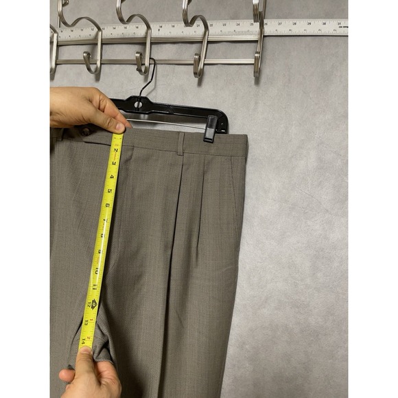 Oscar De Le Renta Suit Men 44L Double Breasted Plaid Flannel Wool 38X33 P Luxury - Picture 14 of 15